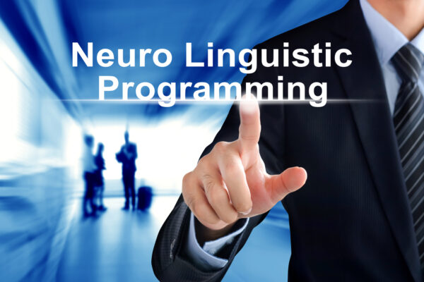 Businessman hand touching  Neuro Linguistic Programming (or NLP) sign  virtual screen