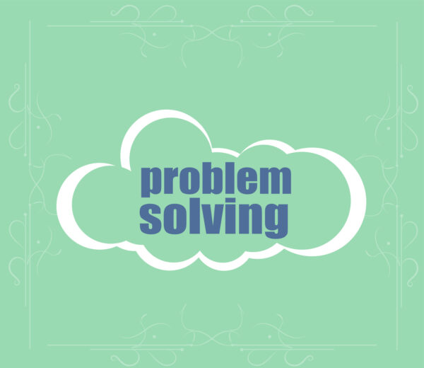 business concept. text problem solving . Abstract cloud containing words related to leadership