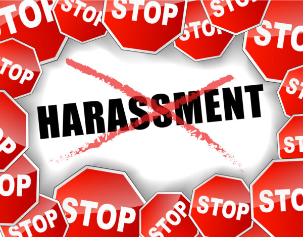 Vector illustration of stop harassment concept background